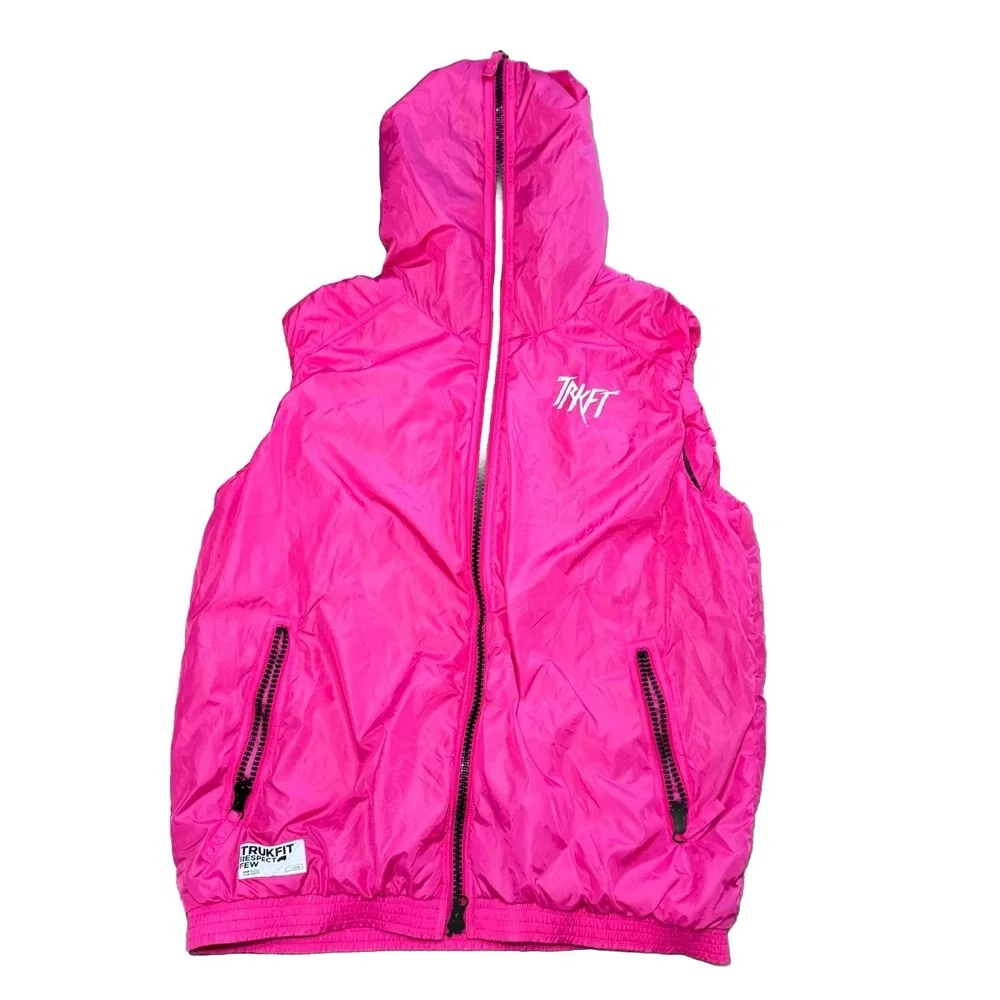 Trukfit Lil Wayne Hot Pink Sleeveless Pullover Hoodie‎ Graphic XL